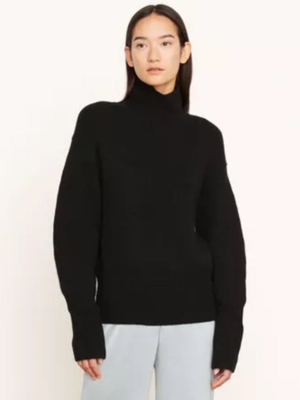 Vince Cozy Funnel Neck Sweater XS Black Wool Cashmere Blend Knit